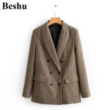 Зимнее пальто ZA с карманами, женское повседневное клетчатое длинное шерстяное пальто цвета хаки с отложным воротником, Теплые Топы, Женская офисная одежда, верхняя одежда