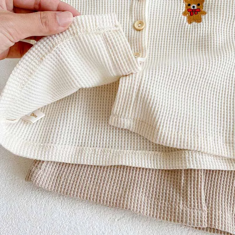 baby clothing set long sleeve	 MILANCEL Spring Baby Clothes Bear Cardigan and Pants 2Pcs Casual Boy Sets Long Baby Girls Suit Baby Clothing Set discount