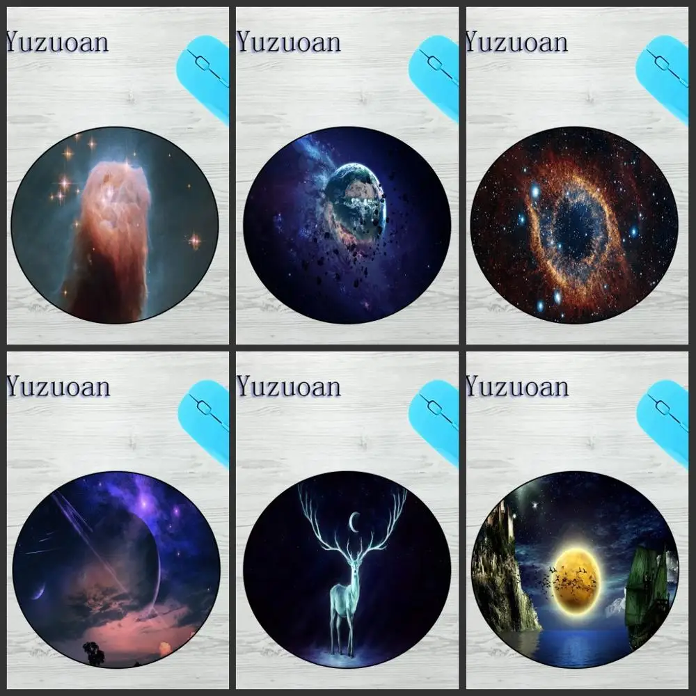Yuzuoan Starry colorful space personality fashion mouse pad PC game laptop peripheral accessories | Компьютеры и офис