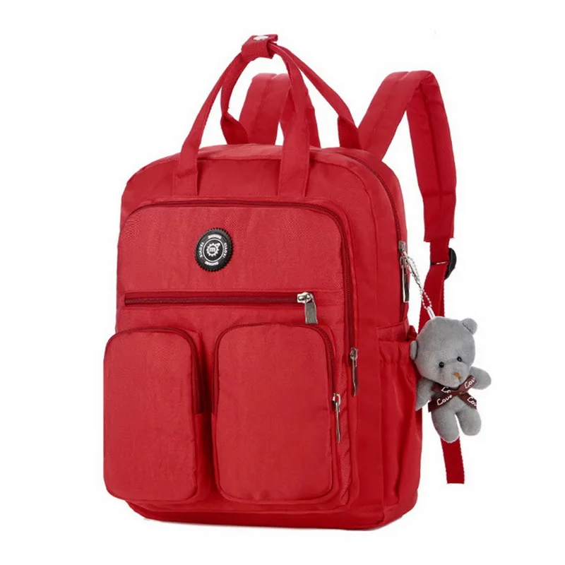 Litthing, новинка, женские модные повседневные легкие рюкзаки с несколькими карманами, сумки для книг, Большой Вместительный рюкзак для путешествий на открытом воздухе - Цвет: red