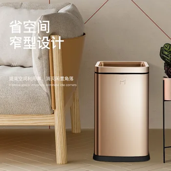 

Trash bin dustbin bathroom trash garbage can kitchen bathroom trash cans large trash bins double thickened stainless steel