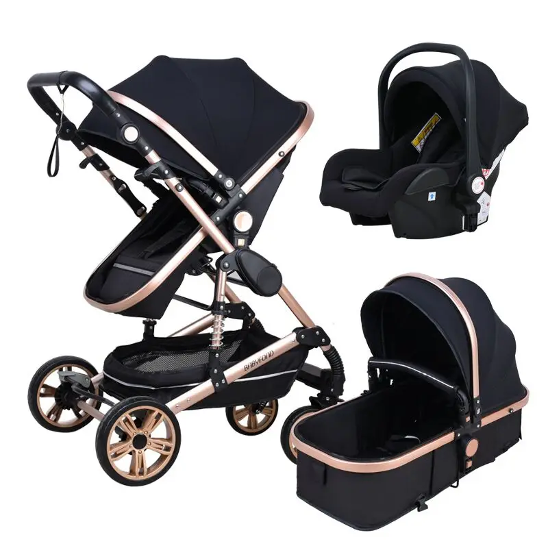 Детская прогулочная коляска Babyfond 3 в 1 Золотая детская популярная светильник