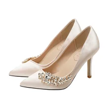 2021 nuove scarpe da sposa scarpe da donna scarpe di cristallo damigella d'onore gruppo tacchi alti decorazione strass scarpe singole da donna
