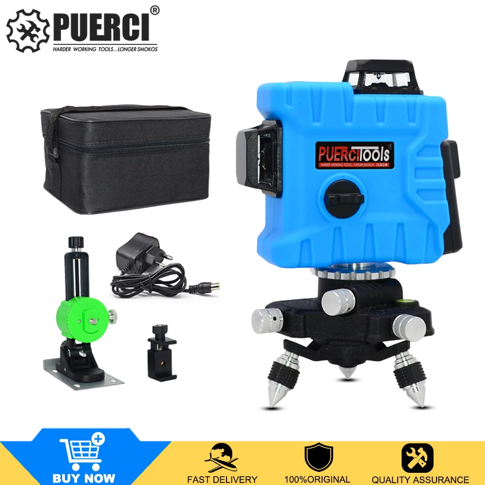 

Laser Level Green 12 Lines 3D Level Self-Leveling 360 Horizontal And Vertical Cross Super Powerful Green Laser Level