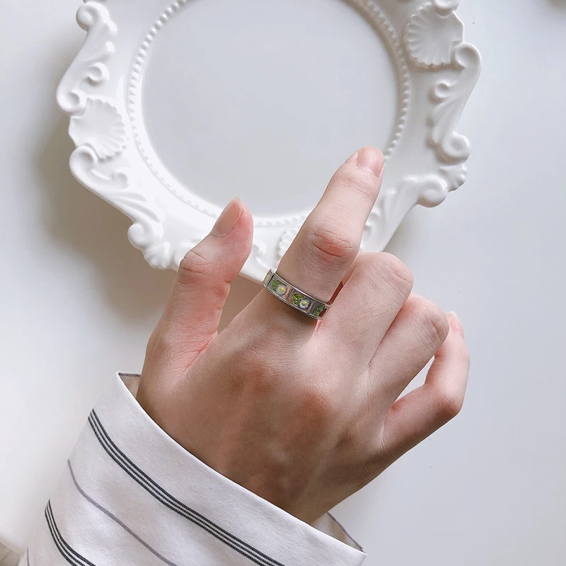 Silvology 925 стерлингового серебра женские серьги «Маргаритка» кольца квадратные секретные Роскошные Романтические кольца для женщин серебро 925 ювелирные изделия подарок