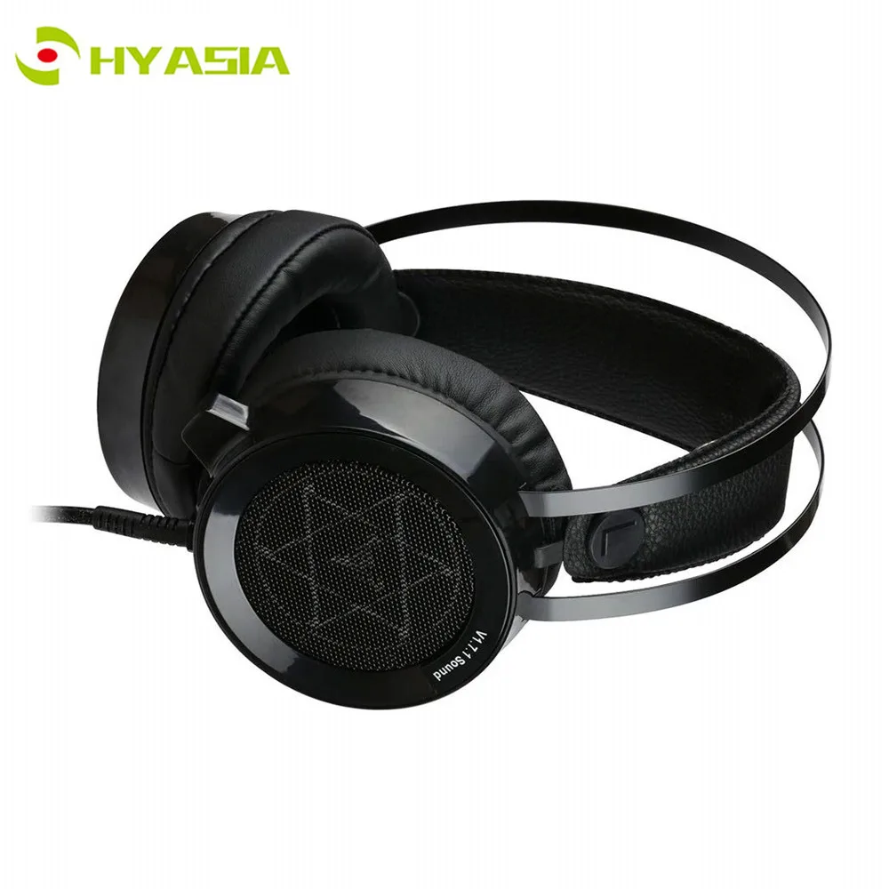 

HYASIA Pentagram LED Light Gaming Headphone 7.1 Virtual Surround Sound USB Plug Over-ear Gaming Headset with Mic Game Earphone