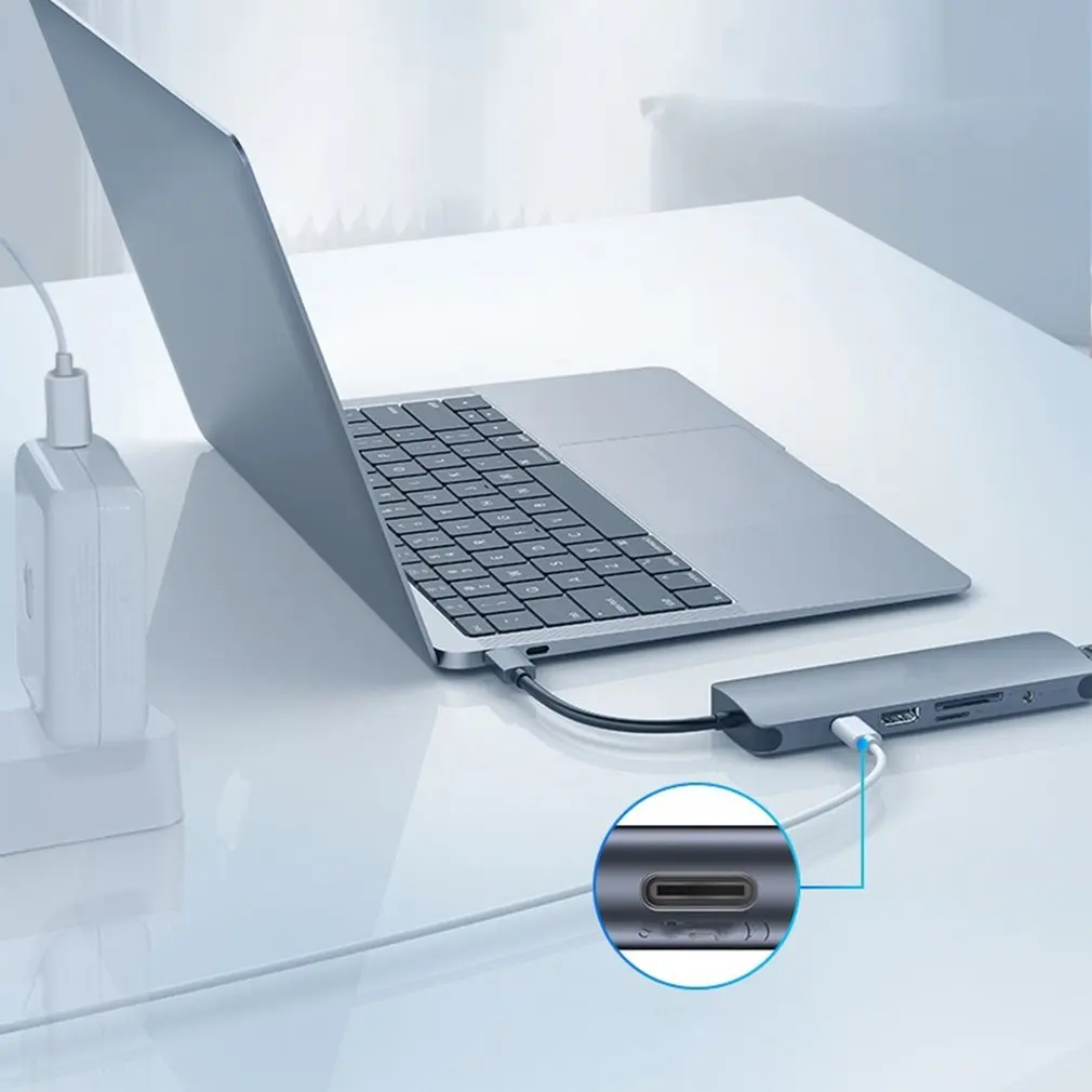 USB C к Rj45 Lan 4K HDMI 3 USB 3,0 SD карта 3,5 мм аудио порт 9 в 1 Тип C док-адаптер концентратор PD Зарядка для Macbook/S8 Dex режим