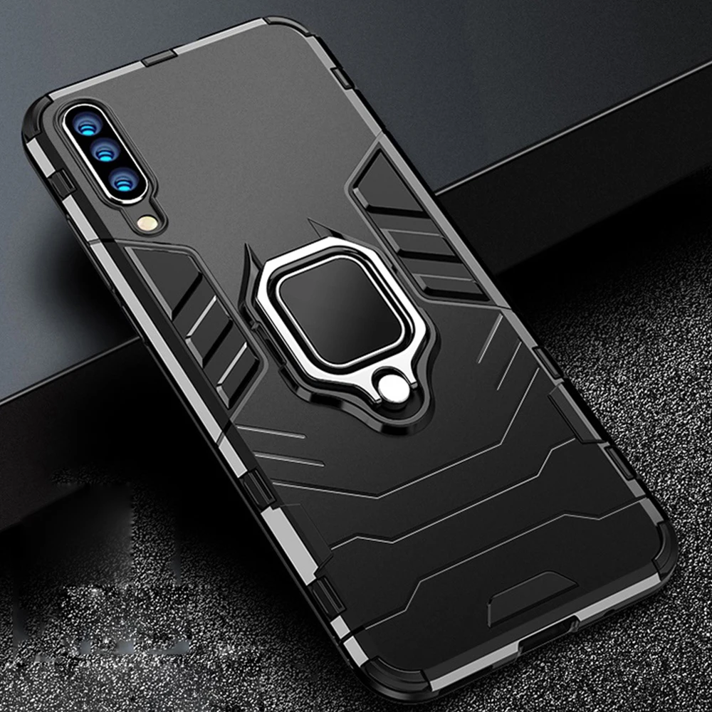

For Xiaomi Mi 9 SE Case Armor PC Cover Finger Ring Holder Phone Case On For Mi9 SE Mi 9 Cover Shockproof TPU Rim Bumper Pouch