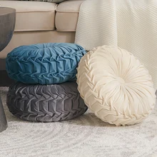 Cojín redondo de estilo europeo para asiento, cojín decorativo de tela de terciopelo para respaldo, sofá, almohada para cama, cojines de jardín al aire libre