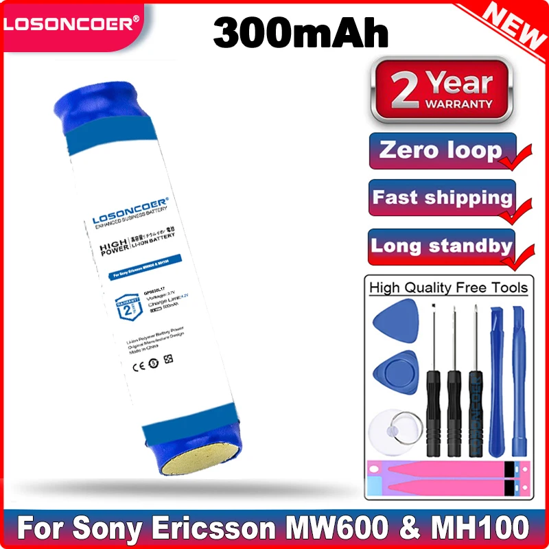 LOSONCOER 300mAh GP0836L17 HS-MW600 Battery for Sony Ericsson MW600 &amp MH100 Wireless Bluetooth | Электроника