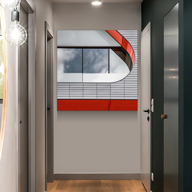 

Modern Industrial Style, Gray System, Architectural Posters, Hanging Paintings, Red Live Studio Murals, Light Luxury Square Line