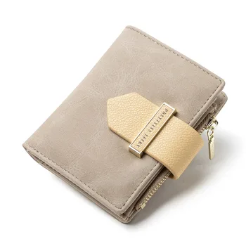 

Women's wallet Short Korean version of the simple retro drawstring short multi-function wallet