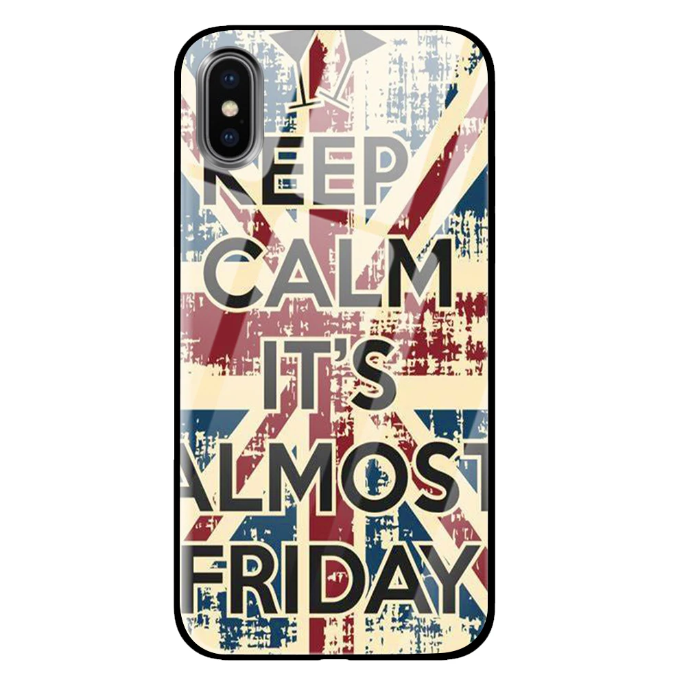 3 Keep calm роскошные чехлы для телефонов из закаленного стекла для iPhone 5 5S SE 6 6s 7 8 Plus X XS Max XR задняя крышка - Цвет: 3