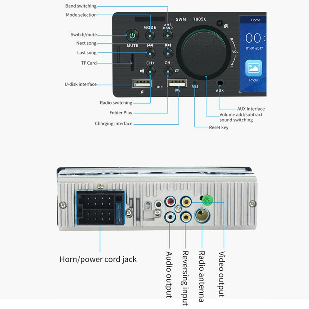 

car Radio host player car 4.1 inch high-definition big screen Bluetooth mp5 MP4 card 7805C touch screen version