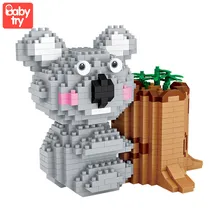 LOZ Diamond Blocks Koala Cute Animal Micro Building Brick Blocks Creative Pen Holder Toy Children's Gift DIY 9212 loz diamond blocks courier bear kids assembly toy for children oyuncaklar building brick action figures diy designer animal 9749
