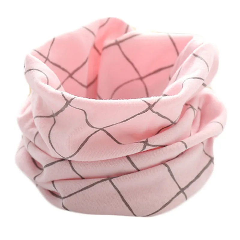 Новинка года; осенний детский хлопковый шарф; Весенний детский нагрудник с кольцом; Детский Теплый шейный платок с круглым вырезом для мальчиков и девочек - Цвет: grid pink