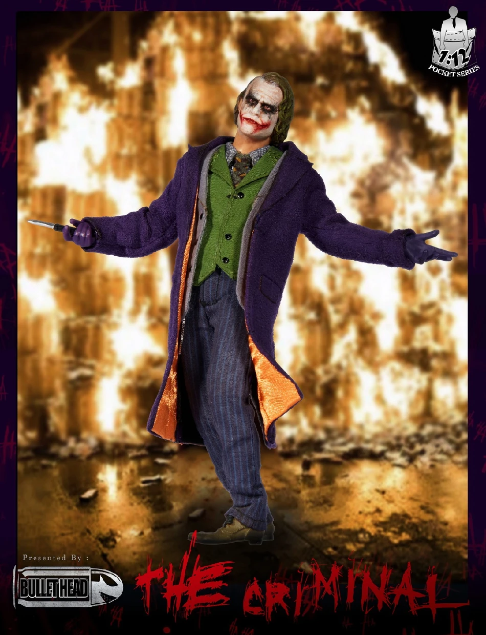 

The Criminal Full Set Joker Action Figure BH001 1/12 Scale Male Figure Doll for Fans Gifts