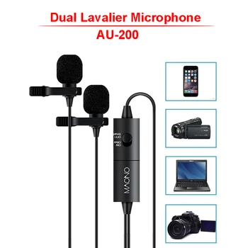 

Maono Mini Lapel Microphone Handsfree Clip-on Lavalier Microphone Shirt Collar Microphone 6M Mic for Computer Smartphone DSLR