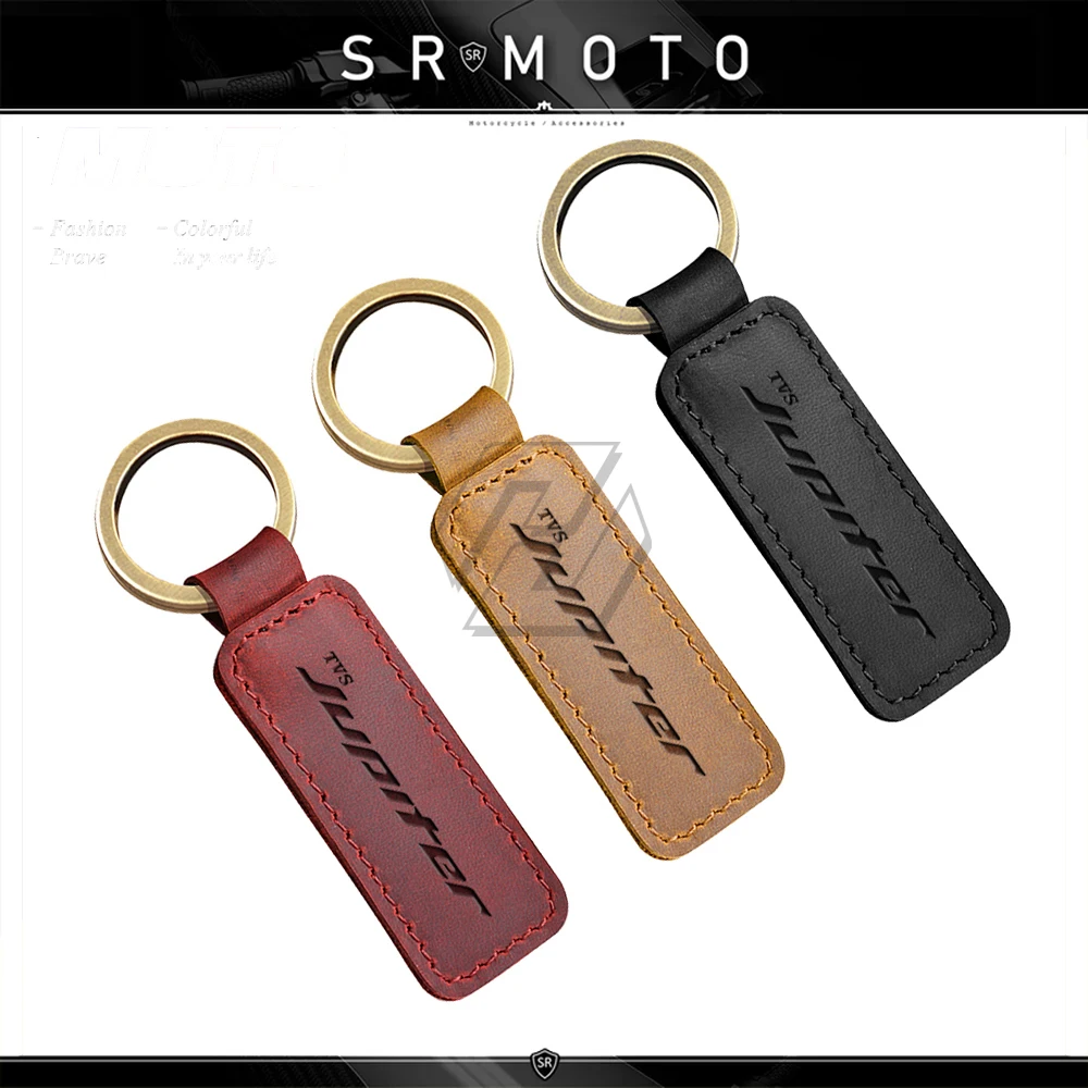 

Motorcycle Cowhide Keychain Key Ring Case for TVS Jupiter Scooter