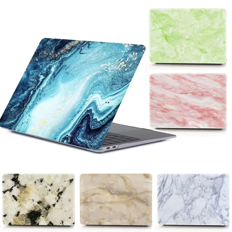 Мраморный Жесткий Чехол для ноутбука Macbook Air Pro 13 M1 Chip 2020 Retina 15 16 с сенсорной