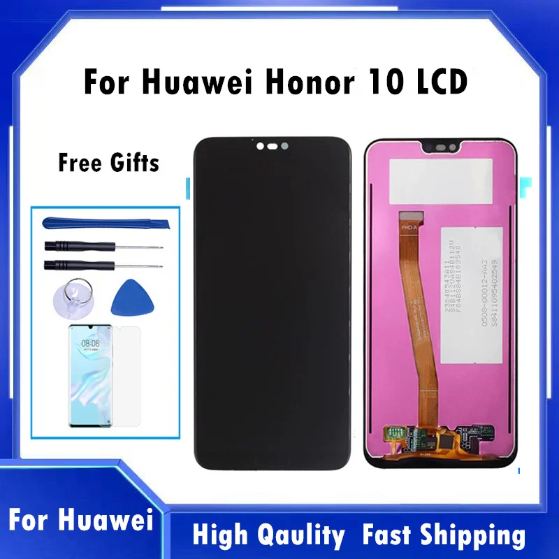 

5.84" NEW LCD Display For Huawei Honor 10 COL-L29 L19 AL10 TL10 Touch Screen Digitizer Assembly Replacement NO /With FingerPrint