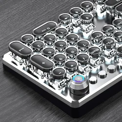 Teclado mecânico k990 retro punk galvanoplastia botão luminoso teclado mecânico eixo verde jogo de frango
