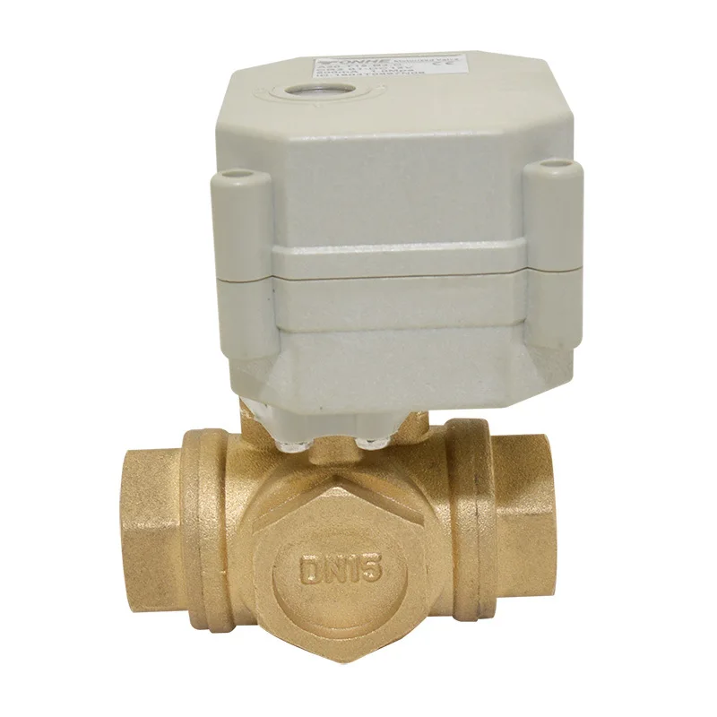 9 24VAC/DC 1/2 ''DN15 NPT/BSP Электрический шаровой клапан 3 ходовой латунный