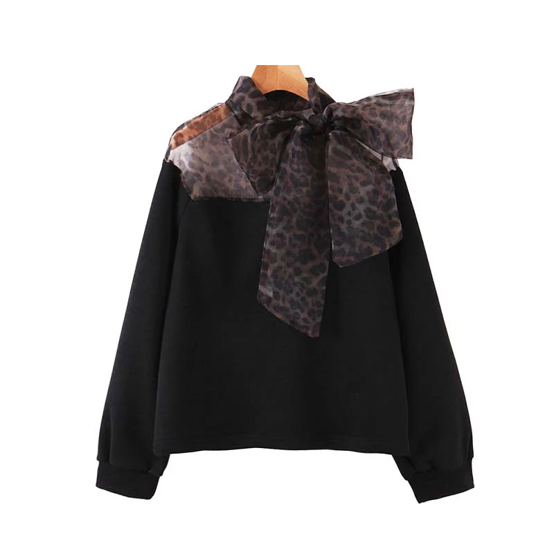 Винтажные элегантные лоскутные блузки из органзы для женщин Модные женские рубашки с галстуком-бабочкой и длинным рукавом Блузы шикарные топы - Цвет: as picture