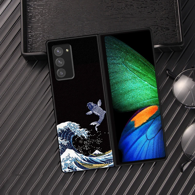 Чехол Z Fold 3 для Samsung Galaxy 2 складной чехол W20 с рисунком дракона рыбы Журавля матовый