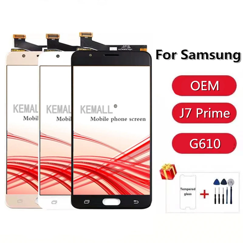 Замена ЖК дисплея полный дигитайзер для samsung Galaxy J7 Prime SM G610 G610F On7 2016 G6100 дисплей