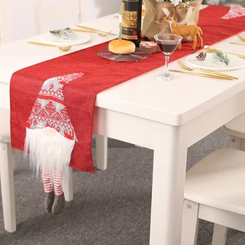 

Christmas Table Flag Faceless Doll Rudolph Innovative Red Grey 3D Santa Claus Table Decoration Living Room Tableware Accessories