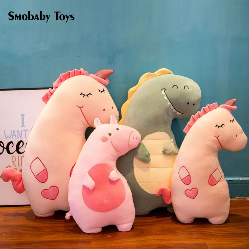 

80cm soft unicorn decoration plush toy ins cute pig dinosaur plush doll baby sleeping pillow children room cushion for kids gift