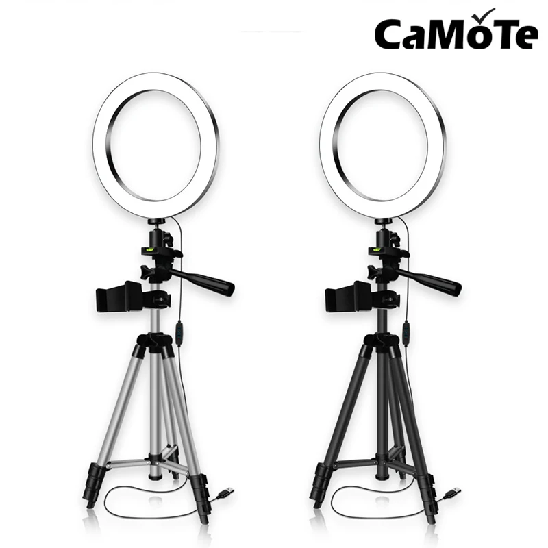 Tri-Color Light Adjustable Selfie Beauty Light Live Fill Light Retractable and Easy to Store,A 10-Inch LED Ring Light Tripod Kit