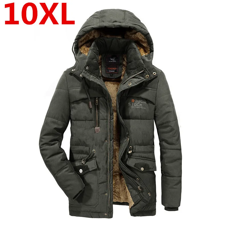 10XL plus size 8XL Men Winter Jacket Coat Quality Cotton Padded Windproof Thick Warm Soft Brand Clothing Hooded Male Down Parkas | Мужская