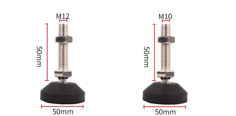 4pcs Furniture Support Leg Non-skid Pad M8/M10/M12 Adjustable Universal Office Warehouse Shelves Nylon Hooves  Fixed Anchor Foot