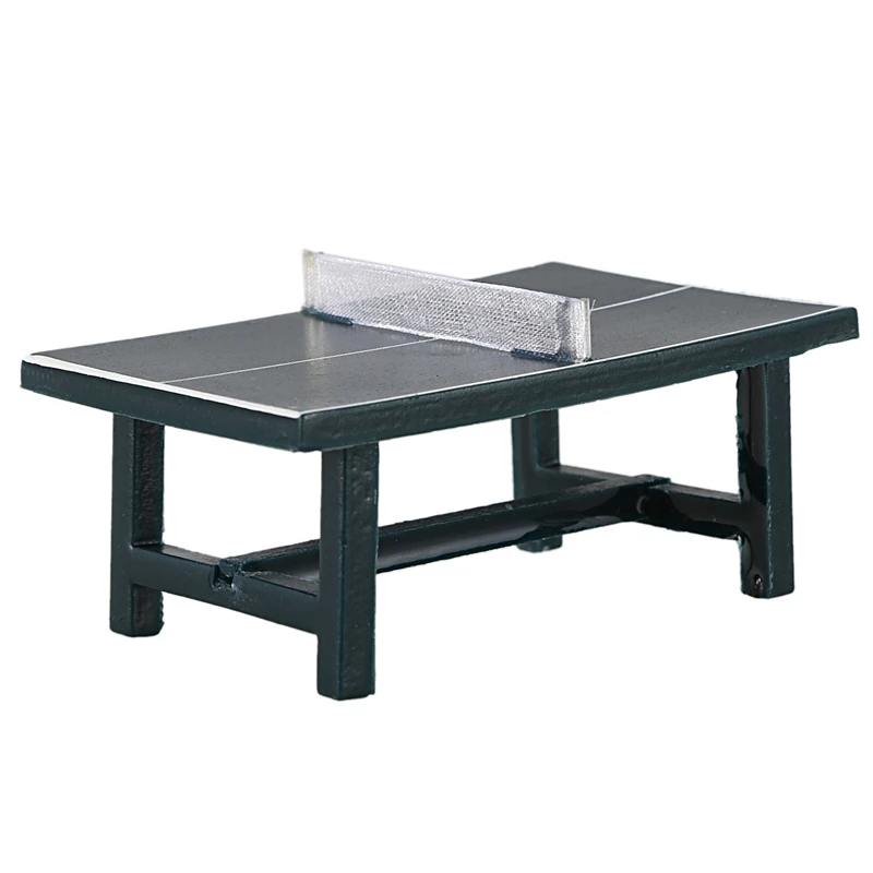 Кукольный домик Миниатюрный стол для пинг понга с шариками и ракетами|Игрушечная