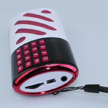 

Portable FM radio can inserted into TF MP3 player Aux input sound card function speaker Alarm clock digital audio music playback