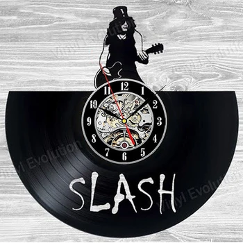 

Guns N Rose Vinyl Record Wall Clock Modern Design Music Theme GnR Slash 3D Stickers Vintage CD Clock Wall Watch Home Decor