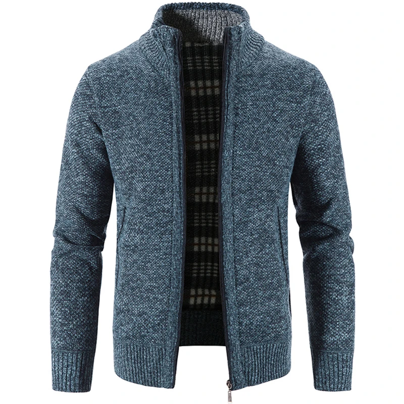 Men Knit Cardigan Sweater Fleece Jumper Coat Faux Fur New Orange Loose Sweatercoats Autumn Winter Cold Overcoat
