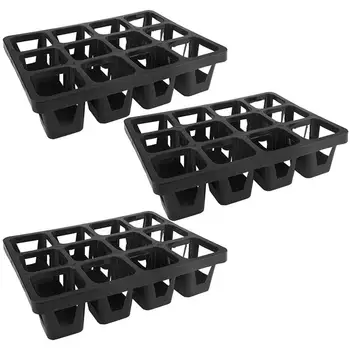 

3Pcs 6/12 Grids Plastic Flowerpot Tray Stand Succulant Bracket Carrier Water Storable Breathable Plant Pot Planter Support