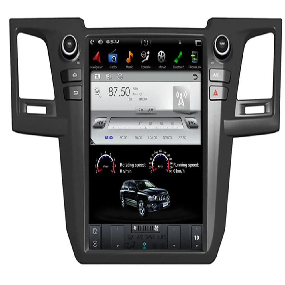 Автомобильный DVD-плеер IPS 6 ядер PX6 Android 9 0 стиль Тесла 12 1 дюйма для Toyota Fortuner 2004-2016