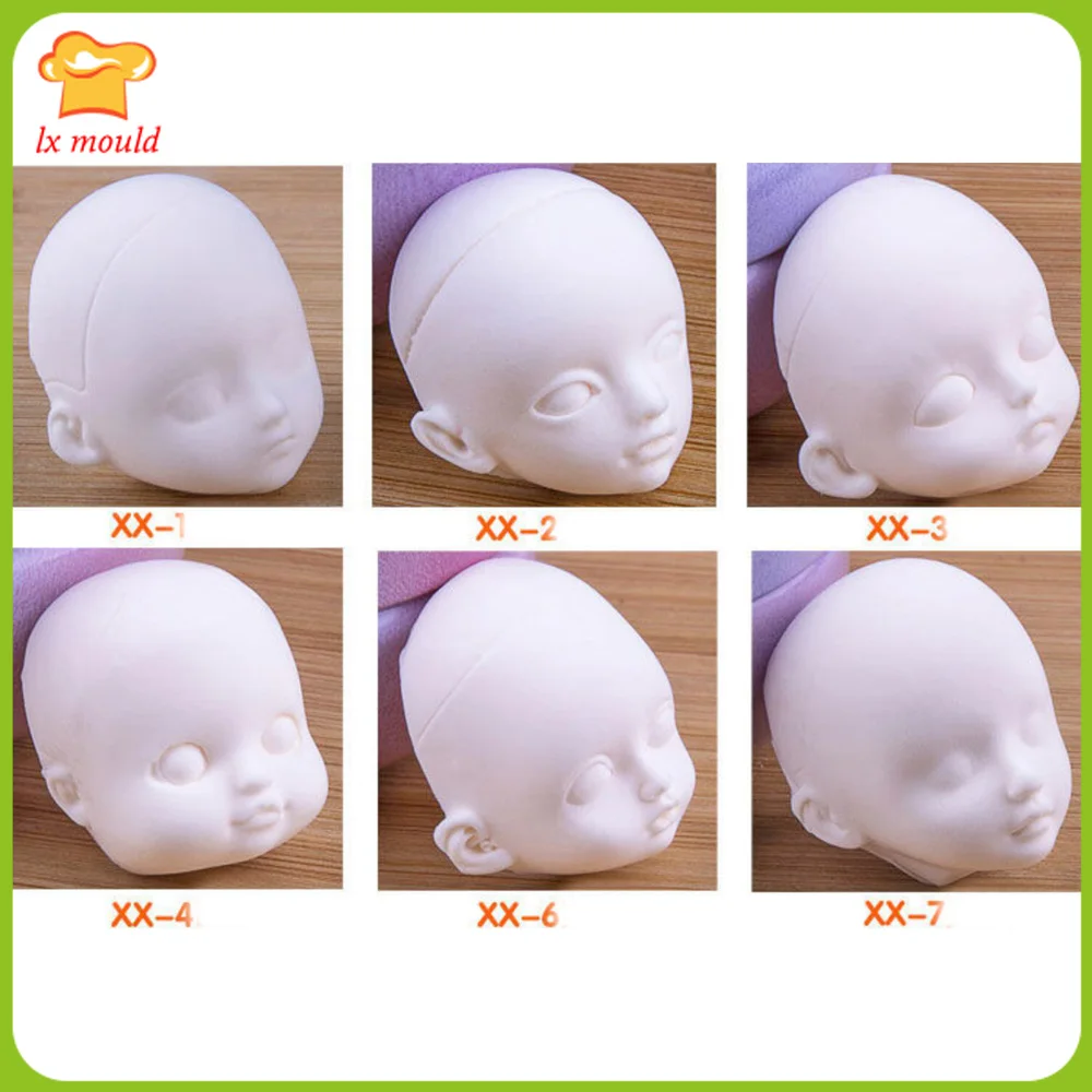 Clay Soft Pottery Figure Face Silicone Molds Doll Shape Mould Baby Face Fondant Moulds