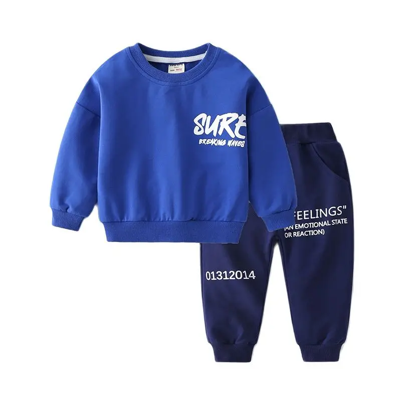 

Children Sets Autumn Boys Girls Sweater Clothes Spring Fashion Sport Printing Baby Long-Sleeved Pullover Kids Clothes Sets