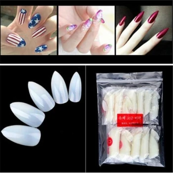 

1Pack French Full Cover Manicure False Nail Tips Round Tip Acrylic False Nail Tips Fake Nails Natural White Ultra-Thin