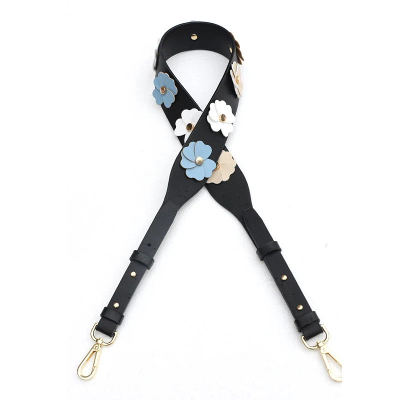 Black1 Bag Strap Роскошная женская сумка на ремне через плечо, кожаный ремень, новинка, Модный цветочный регулируемый ремень для сумки, аксессуары для путешествий через плечо, ремень - Цвет: Black1 Bag Strap