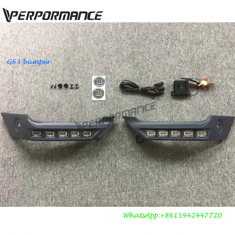 W463 передняя губа g63 g65 передний сплиттер с эмблемой B ABS Материал Карбон g63 передняя губа~ год - Цвет: normal emblem lip