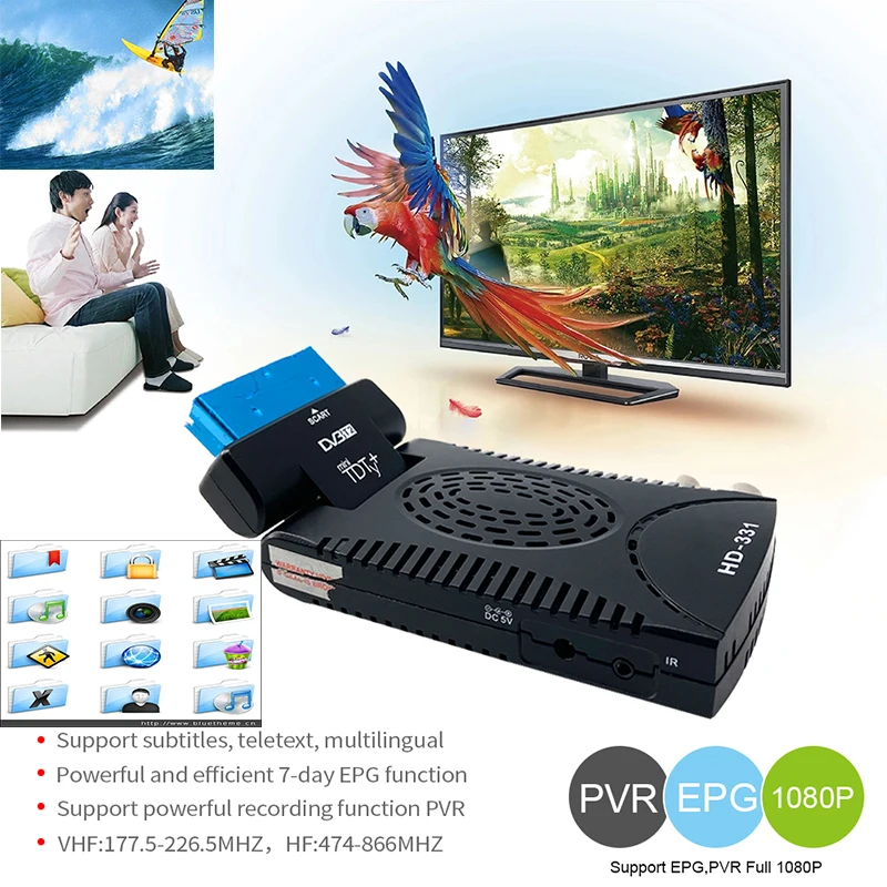 

FTA DVB-T2 Satellite TV Receiver Digital HEVC 265 TV Tuner Receptor DVB T2 Vga TDT Full HD Receiver TV Scart DVBT2 Wifi Receiver