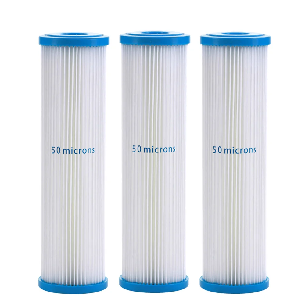 3 PACK OF 50 Microns Pleated Poly Sediment Water Filter Cartridge 2.5" x 10" Universal | Бытовая техника