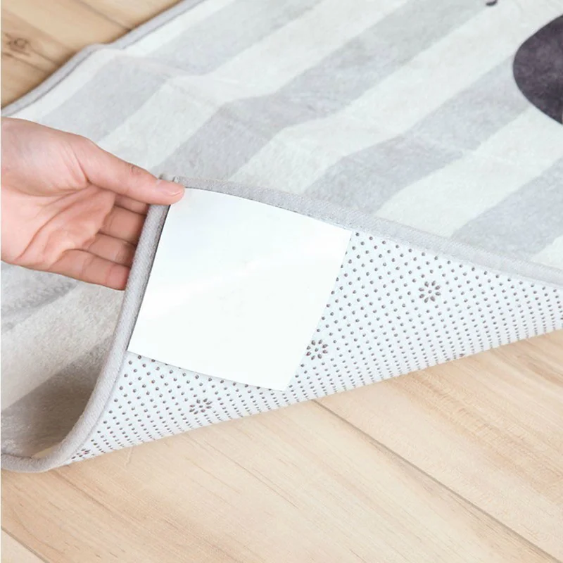 Double-sided Sticky Glue Square Non-woven Fabric Floor Tape 4Pcs Home Anti Slip Rug Carpet Mat Self-adhesive Sticker Pads