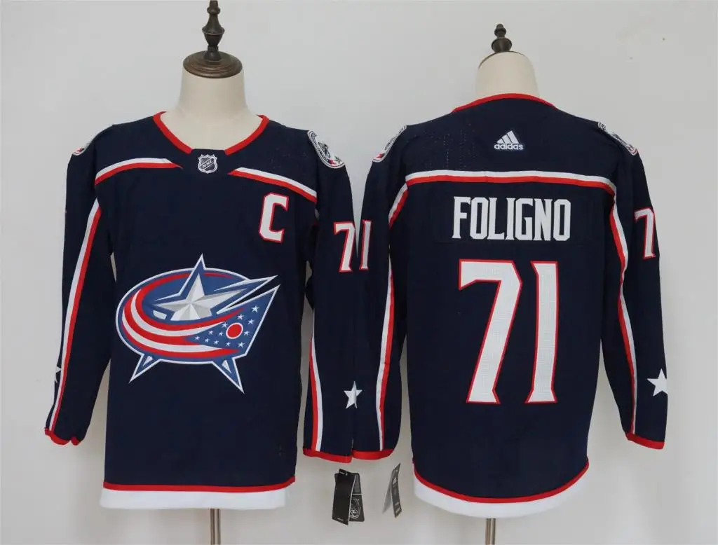 Сшитая Мужская одежда для взрослых#71 Nick Foligno 72 Sergei Bobrovsky 3 Seth Jones 9 Artemi Panarin Jersey